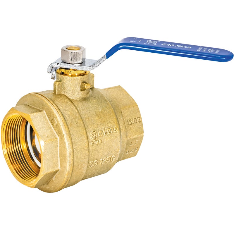 Eastman 2 Inch IPS Heavy Duty Full Port Ball Valve, Brass Plumbing Fitting, 20055LF - Image 1